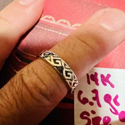 14K Solid White Gold Wedding Band 6.7Gr Size 9