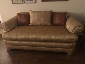 Sofa, love seat and matching dining chairs.
