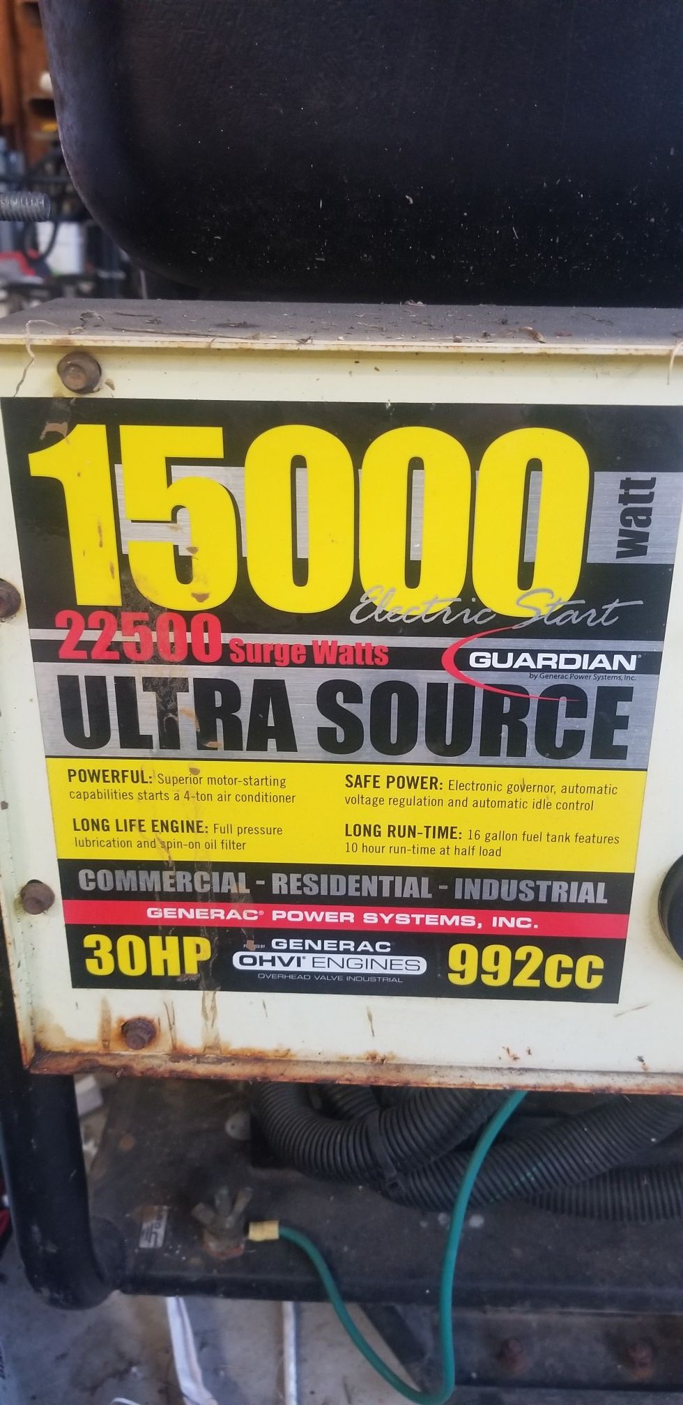 Generac guardian ultra source 15000 watt generator for Sale in