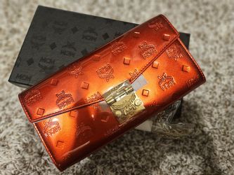 Brand New MCM Red Patent Leather Wallet with Box