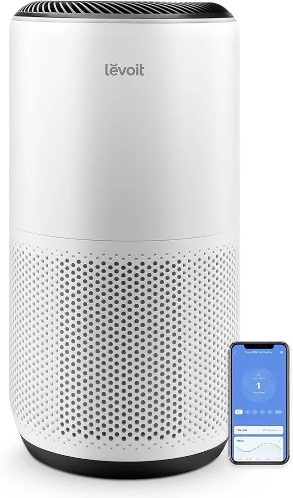 LEVOIT Air Purifiers for Home Large Room Up to 1980 Ft² in 1 Hr With Air Quality Monitor, HEPA Sleep Mode, Auto Mode, Smart WiFi, 3-in-1 Filter Captur