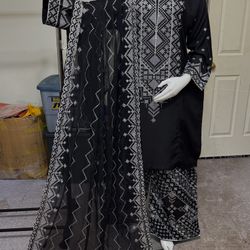 Viscous Embroidered Palazo Dress