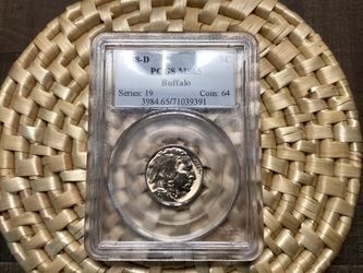 BUFFALO NICKEL 1938 D PCGS GRADED MS 65