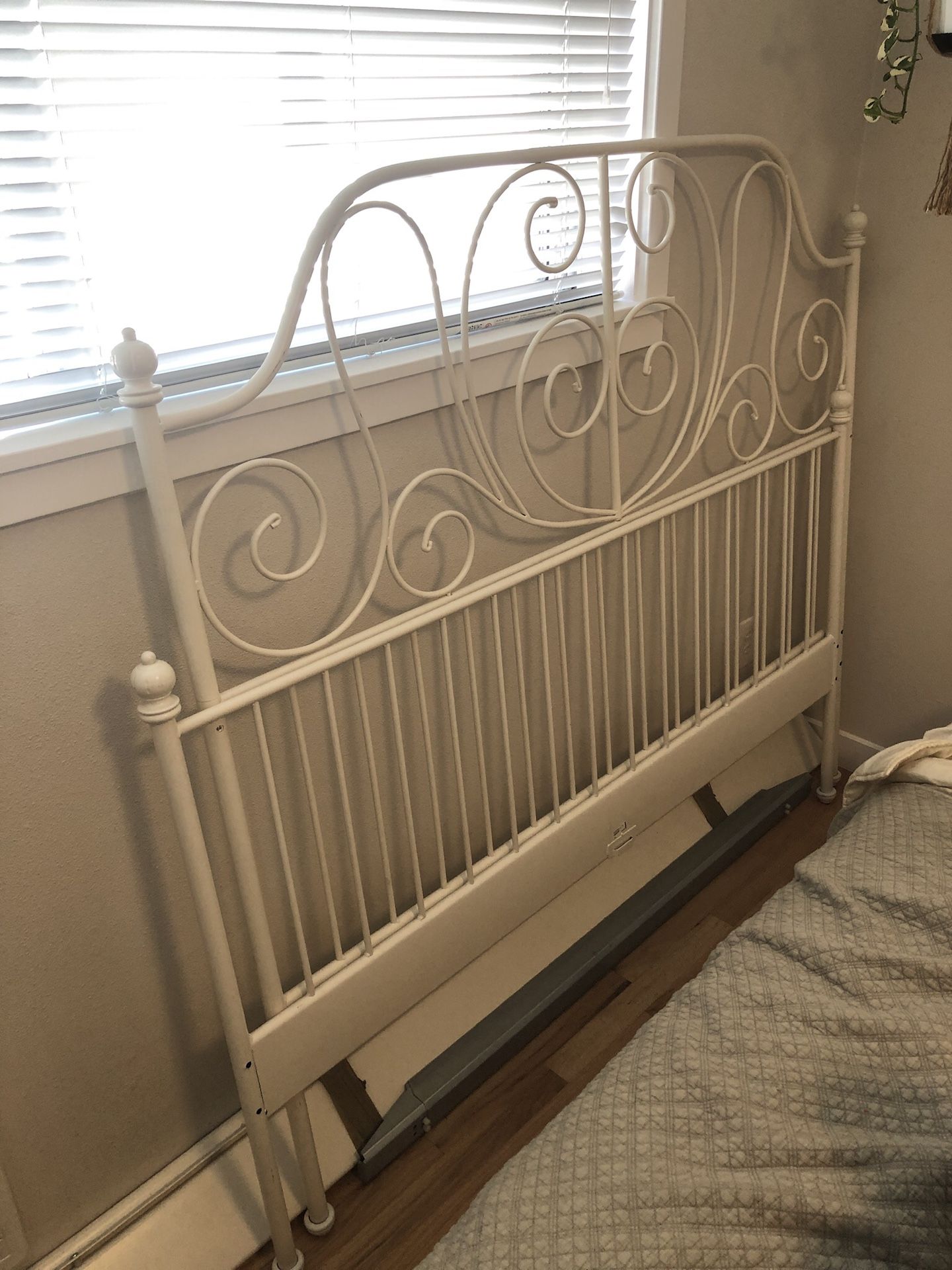 IKEA Queen White Iron Bed frame