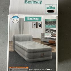 Bestway Headboard Tritech Air Mattress Twin 18" with built-in AC pump