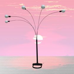 1980s Vintage Postmodern Italian style Five Head Black Spider Arc Lamp