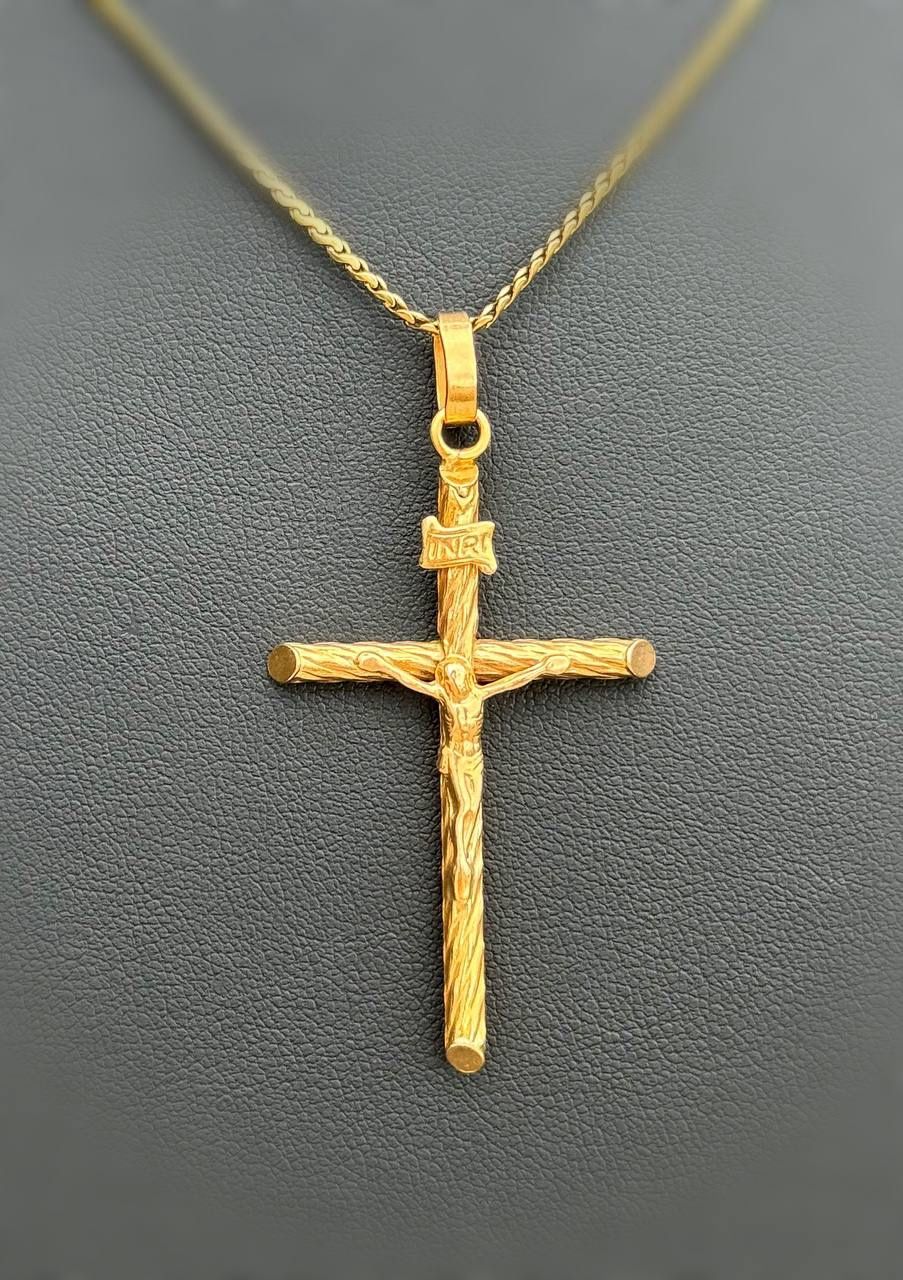 14k yellow gold Cross Jesus Religious Cross Pendant charm