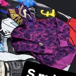 bape hoodie with pink and purple camo