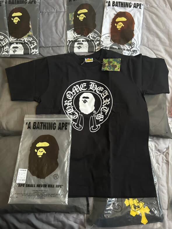 Chrome Heart x Bape Shirt (w/ Tags & Authentic Store Bag)