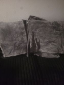 One grey regual throw blanket and one full/ queen
