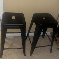 Matte Black Bar Stools 