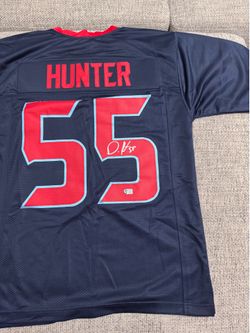 DANIELLE HUNTER Signed Autograph Custom Jersey- Metabilia Coa - Houston Texans