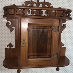 Antique Curio Wall Cabinet 