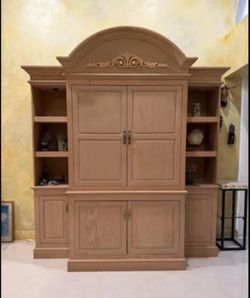 JUST REDUCED! Large Wood Entertainment/Display Cabinet