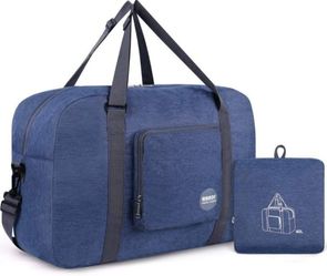 Wandf Foldable Travel Duffel Bag Luggage Sports Gym Water Resistant Nylon -
Color: Dark Blue Denim - It extends to 18 x 14 x 8 inches with 40 Liters c