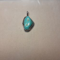 AZ TURQUOISE NUGGET  PENDANT WITH A traditional STERLING SETTING