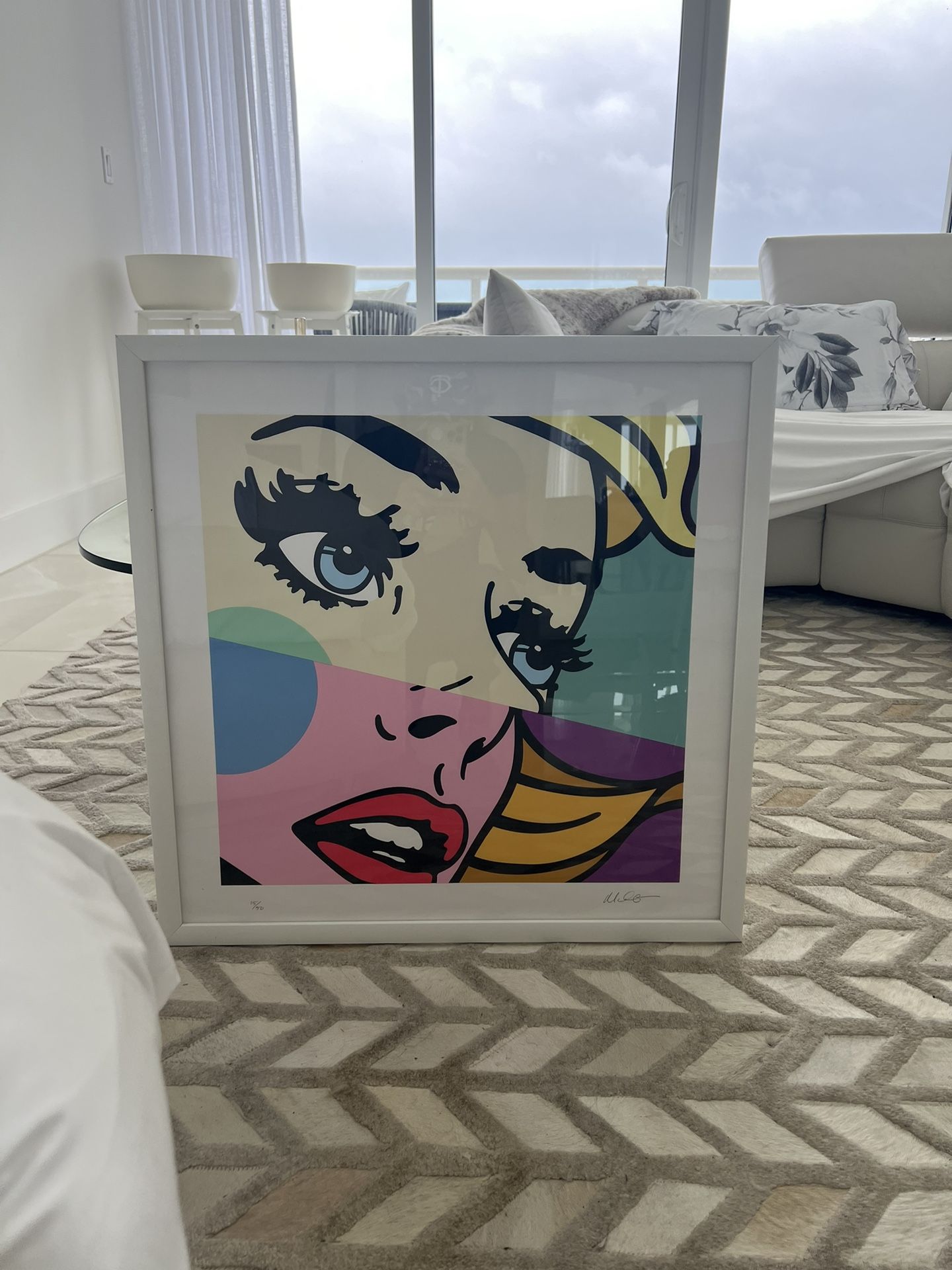 RARE #15/50 2019 Mitch McGee Fragments II, limited edition, silkscreen, Pop Art, Female, Blue eyes, Blonde