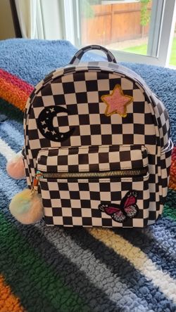Brand new underonesky black and white checkered mini backpack