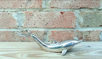 Vintage Metal Silver-Tone Dolphin Bottle Cap Opener