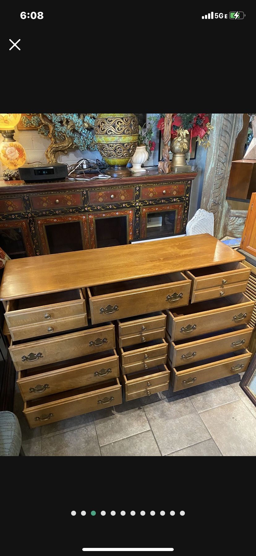 59 Wide 19 Deep 36 Tall Vintage Well Made 12 Drawers Dresser 