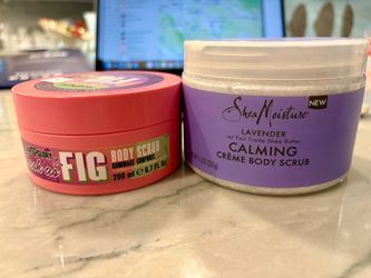 6.7 fl. oz. Soap & Glory Fresh as Fig body scrub OR 11.3 oz. SheaMoisture Lavender Calming Crème Body Scrub. New/unopened.