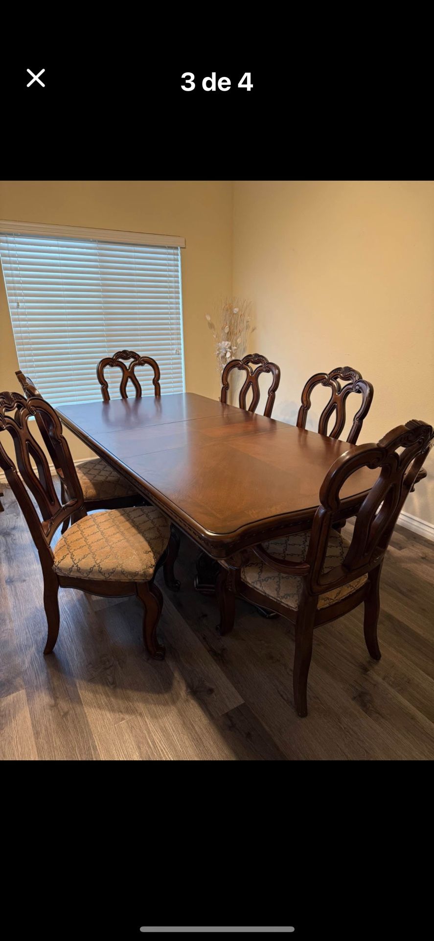 Elegant Solid Wood Dining Table Set β $800 (or best offer)