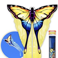 Beautiful Yellow Tulle Butterfly Kites for Adult and Kids New In Package