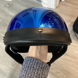 DOT Blue Cruiser Half Helmet Size Small