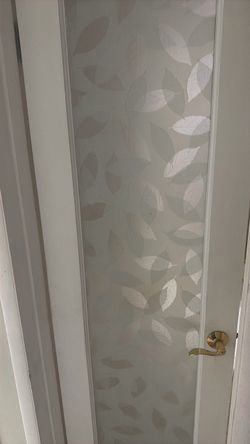 Interior Door with Frosted Leaf Glass Panel