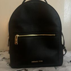 Michael Kors Black Leather Backpack