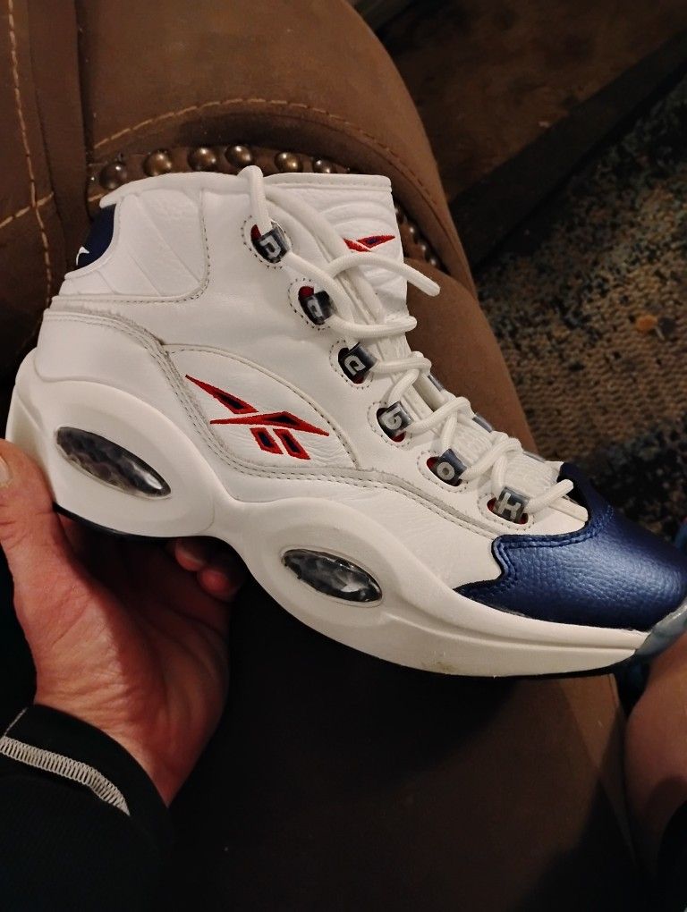Reebok Allen Iverson Question Mid Blue Toe Size 9.5