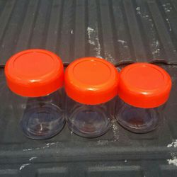 Set Of 3 Vintage Heller Designs Glass Canisters