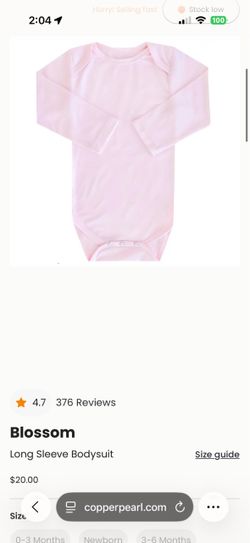 Copper Pearl Blossom Long Sleeve Bodysuit