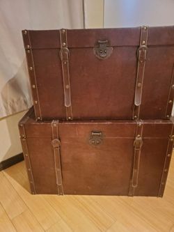 2 Contempoary Trunks for Storage and Decor