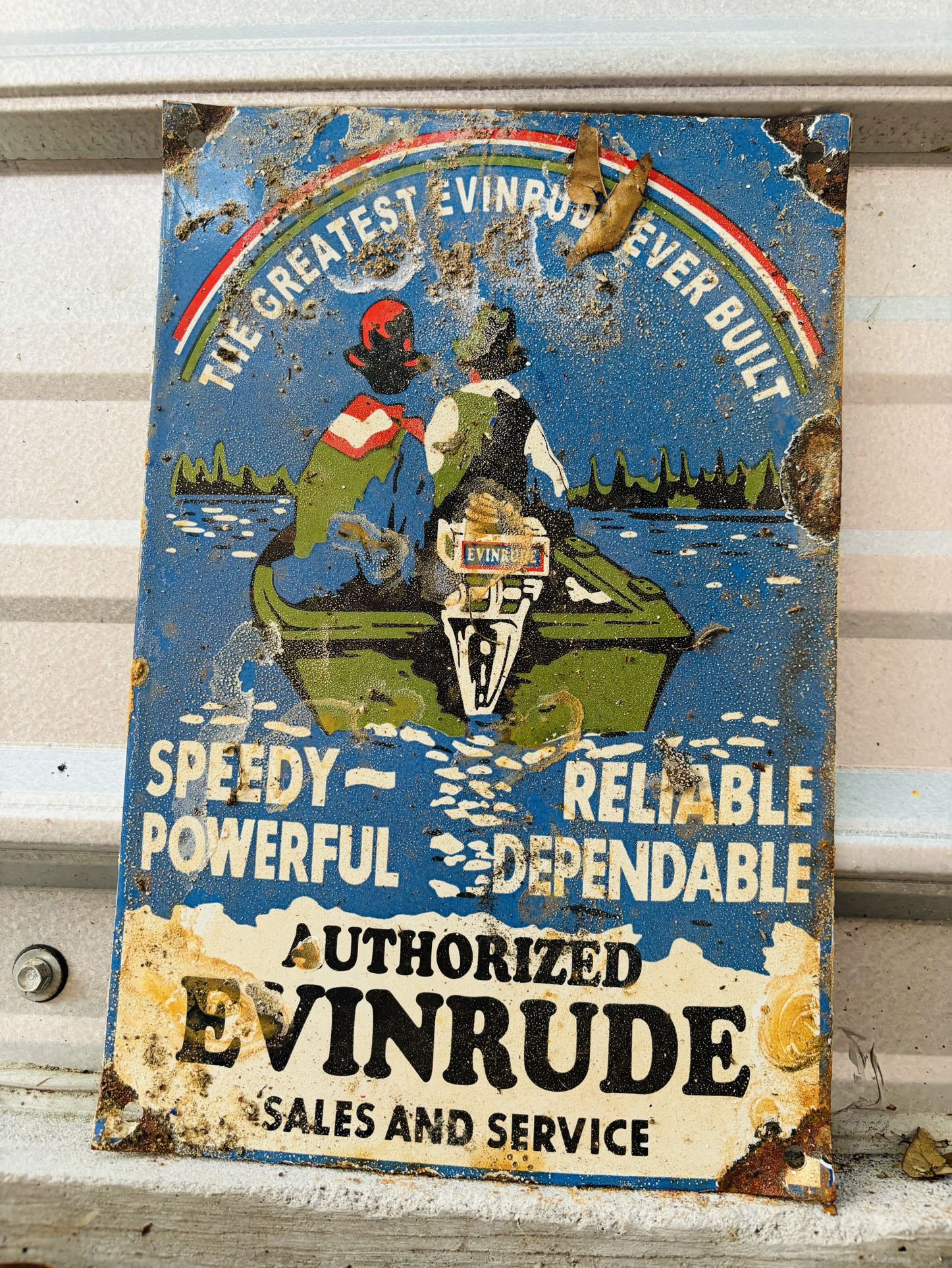 Porcelain Evinrude Advertising Sign 12 Inches 