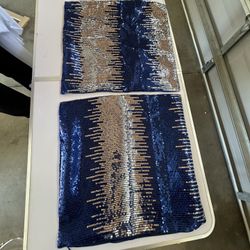 Sequence, navy blue and silver pillowcase cover