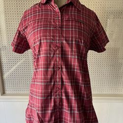 Women’s Columbia Omni Shade Plaid Short Sleeve Button Down Shirt