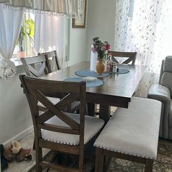 dining Table And Chairs, Strong, Table Extend To Nine Chairs