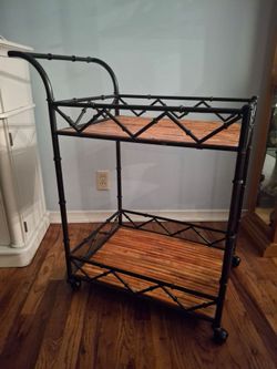 vintage iron bamboo burnt split bamboo bar cart british colonial bar cart on wheels