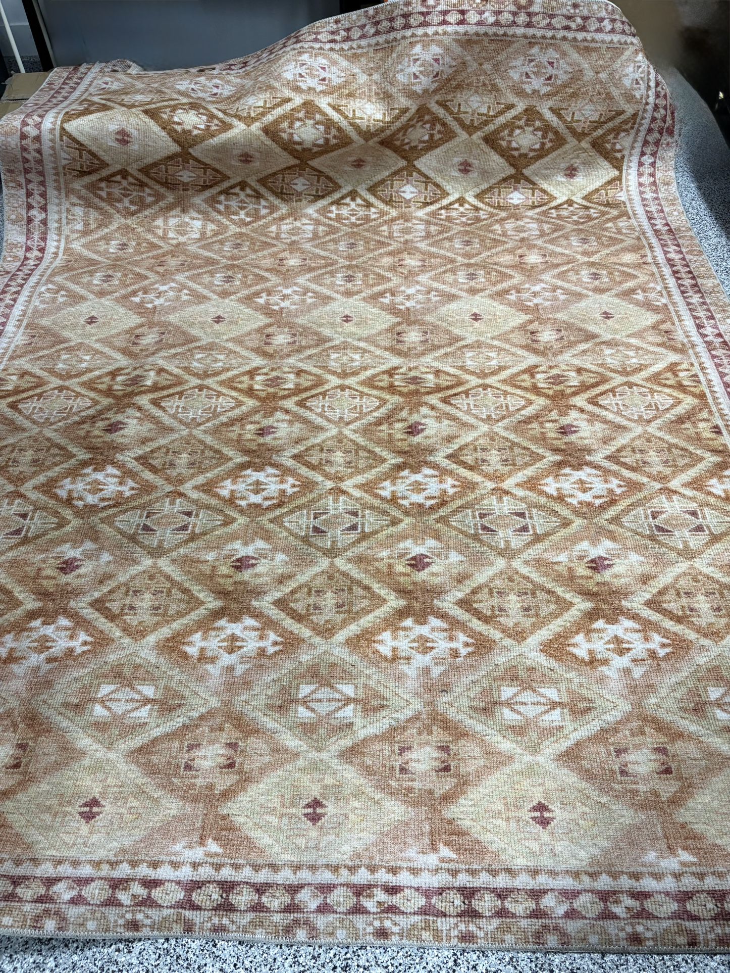 8x10 Loloi II Layla Collection, Natural/Spice Area Rug, Soft Vintage