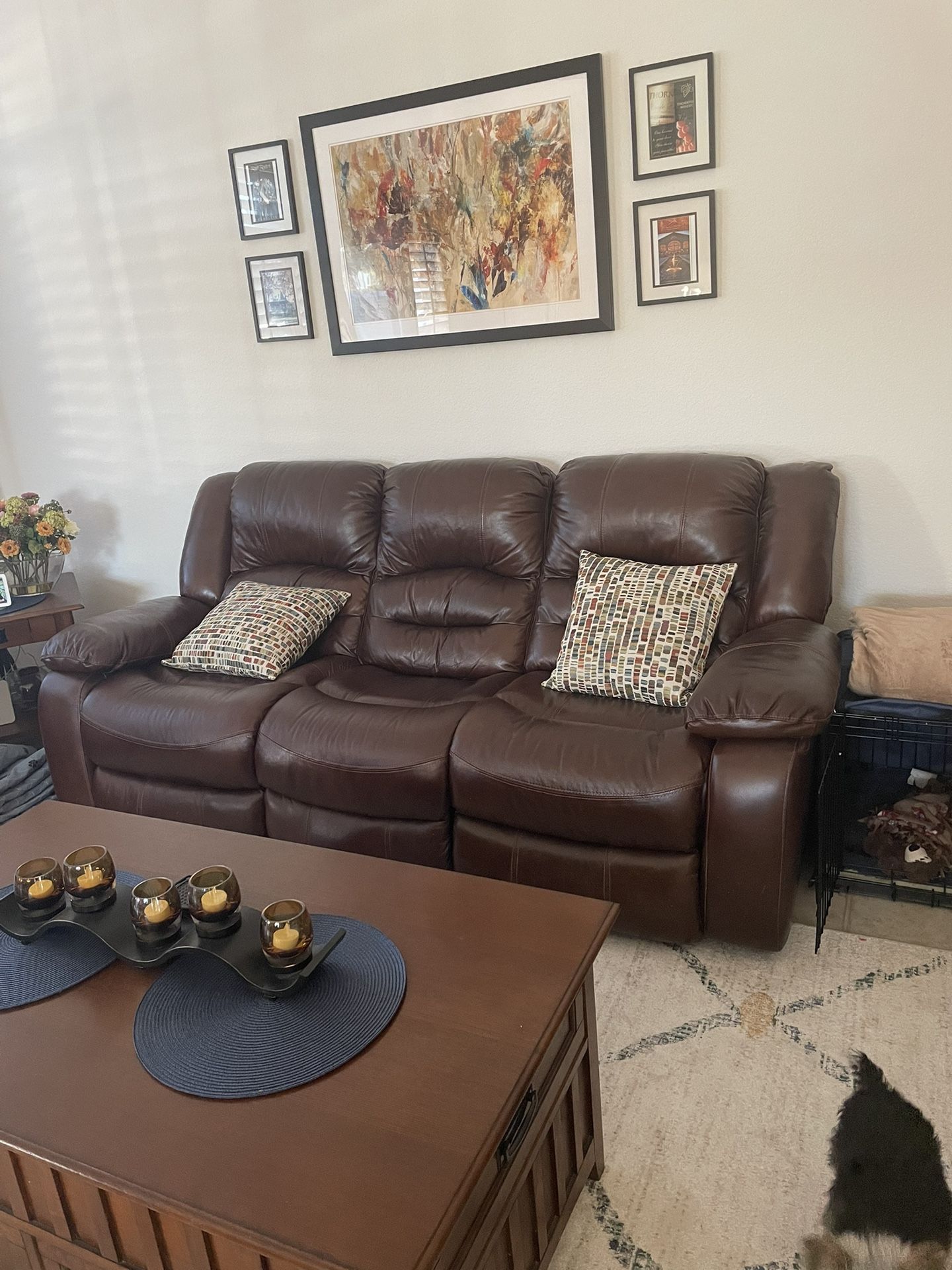 Reclining Leather Sofa And Loveseat 