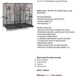 DOUBLE BIRD CAGE - 80”x40”x74”