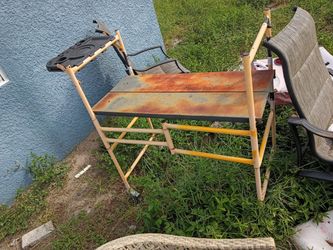 Metal Utility Cart with Rust