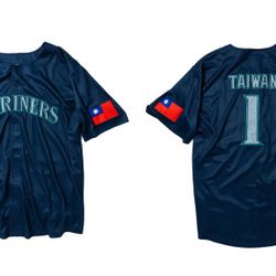 Seattle Mariners 2025 Taiwanese Heritage Jersey - "Taiwan" #1 w/ National Flag