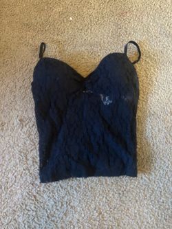 Black Lace Corset Crop Top