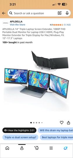 Triple Monitor Extender for Laptop