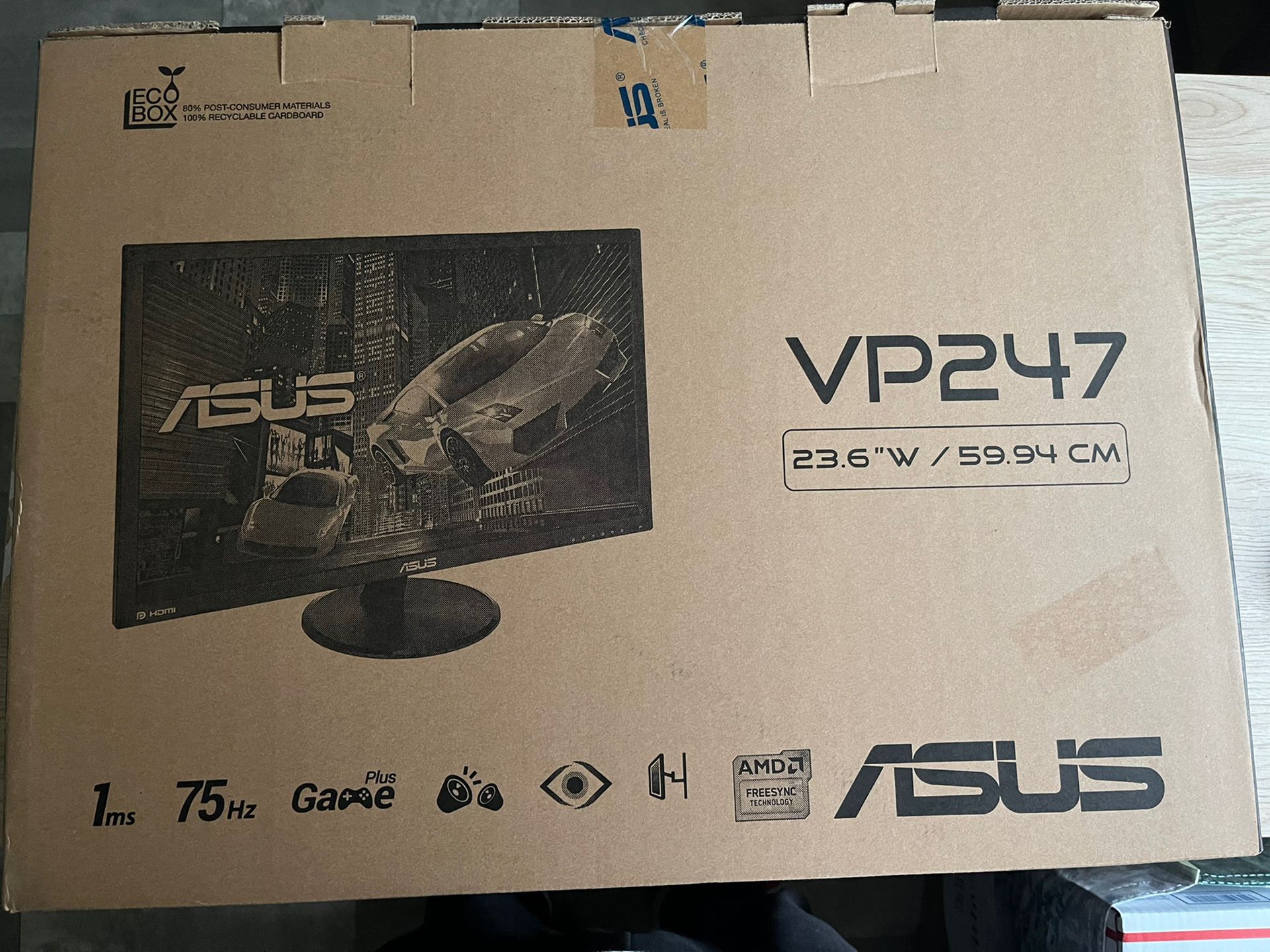 ASUS VP247QG 24” Full HD 1920x1080 1ms DP HDMI VGA Adaptive Sync