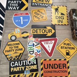 Construction party signs
