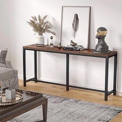 New 70.9 inch Rustic Brown Sofa/ Console Table