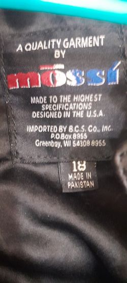 Mens Leather Motorcycle Jacket Size 18 Black